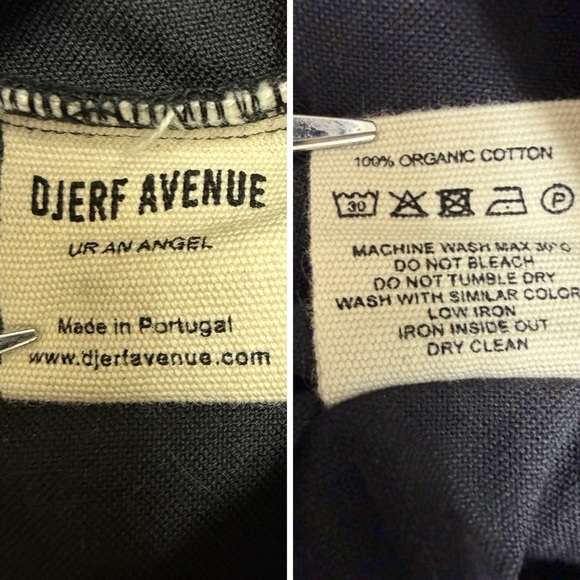 Djerf Avenue Breezy Shirt Organic Cotton Long Sleeve Button Down Black Size L - Picture 8 of 10